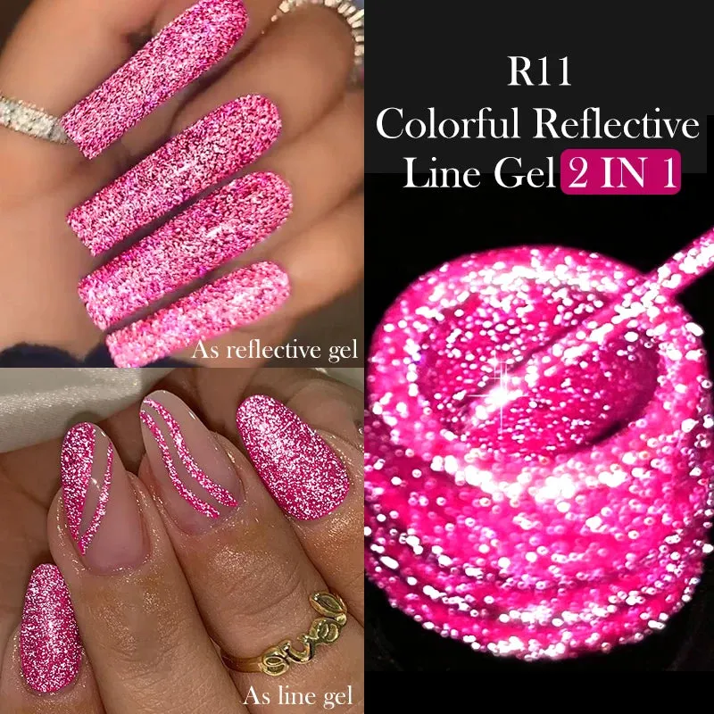 Yeknu 5ML Auroras Cat Magnetic Line Gel Nail Polish Glimmer Fairy Line Painting Gel Semi Permanent UV Gel Nail Art Manicure