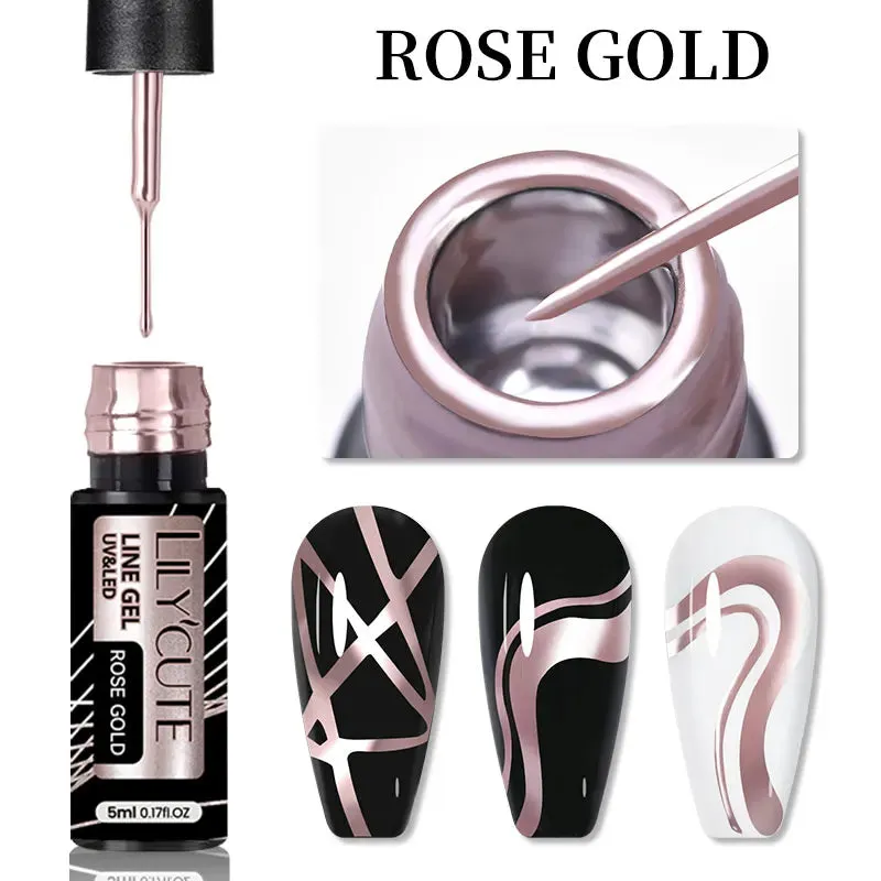 Yeknu 5ML Auroras Cat Magnetic Line Gel Nail Polish Glimmer Fairy Line Painting Gel Semi Permanent UV Gel Nail Art Manicure