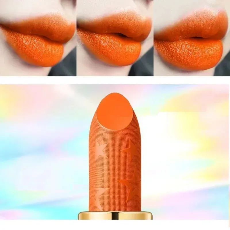 Yeknu Orange Lipstick Velvet Matte Lipsticks Waterproof Long Lasting Lip Stick Velvet Lip Tint Women Cosmetic Sexy Lip Glaze Makeup