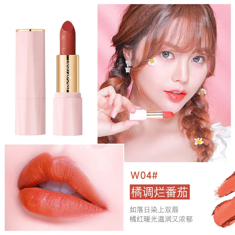 Yeknu Orange Lipstick Velvet Matte Lipsticks Waterproof Long Lasting Lip Stick Velvet Lip Tint Women Cosmetic Sexy Lip Glaze Makeup