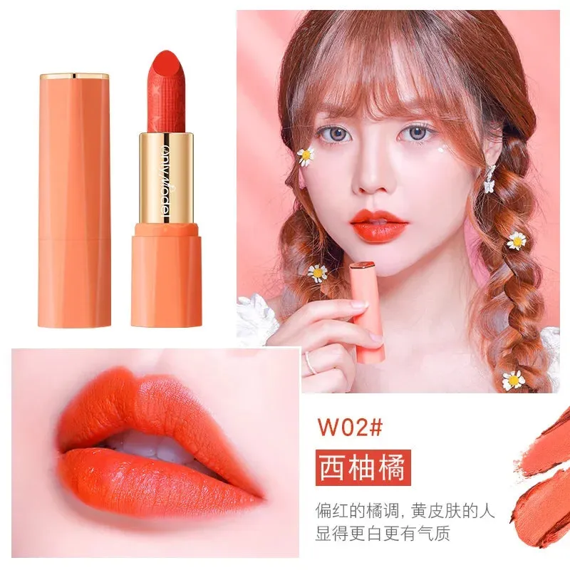 Yeknu Orange Lipstick Velvet Matte Lipsticks Waterproof Long Lasting Lip Stick Velvet Lip Tint Women Cosmetic Sexy Lip Glaze Makeup