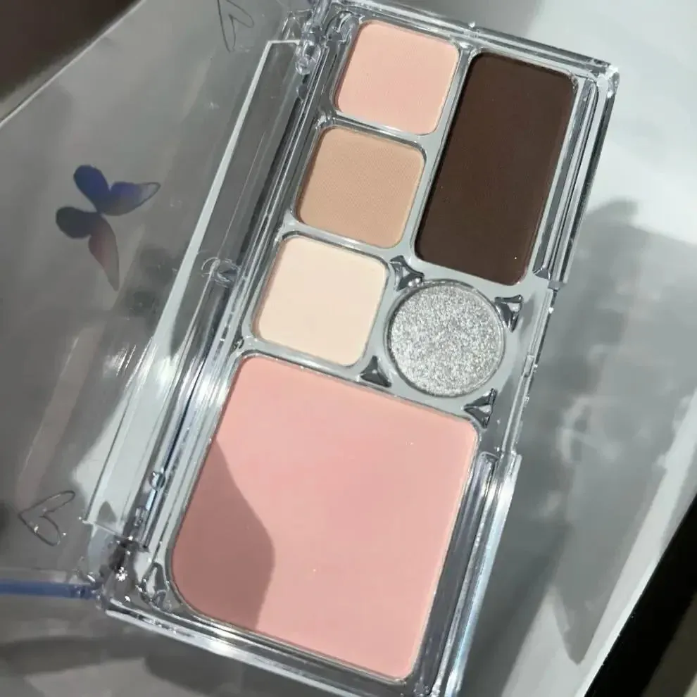Yeknu Smoky Matte Eyeshadow 6Colors Giltter Eye Shadow Palette Highlighter For Face Blush Korean Makeup Eyeshadow Palette Cool Style