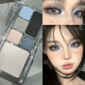 Yeknu Smoky Matte Eyeshadow 6Colors Giltter Eye Shadow Palette Highlighter For Face Blush Korean Makeup Eyeshadow Palette Cool Style