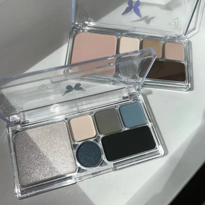 Yeknu Smoky Matte Eyeshadow 6Colors Giltter Eye Shadow Palette Highlighter For Face Blush Korean Makeup Eyeshadow Palette Cool Style