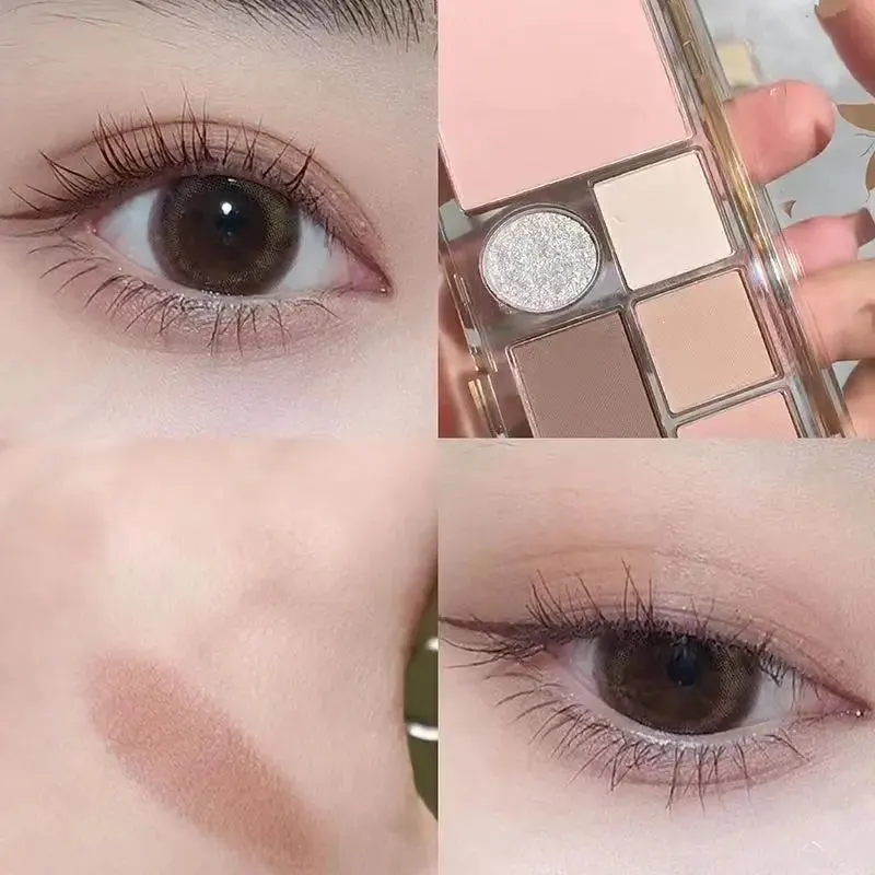 Yeknu Smoky Matte Eyeshadow 6Colors Giltter Eye Shadow Palette Highlighter For Face Blush Korean Makeup Eyeshadow Palette Cool Style
