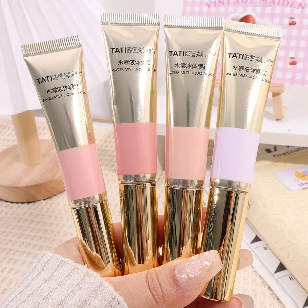 Yeknu Smooth Liquid Blush Cheek Tint Sponge Tip Matte Soft Face Makeup Blusher Rouge Pigment Waterproof Long Lasting Creamy Cosmetics