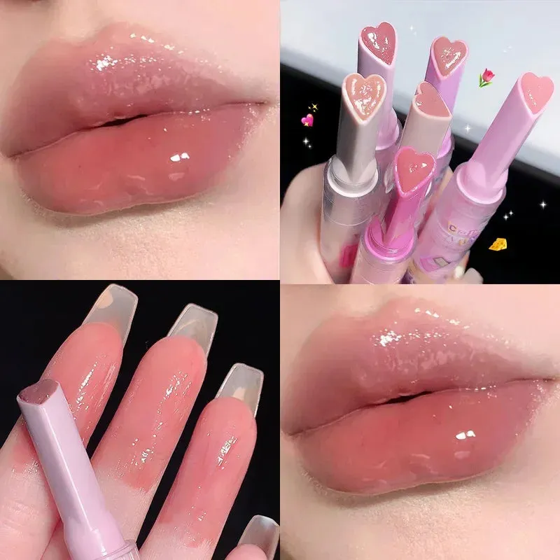 Yeknu Water Light Lip Glaze Tint Clear Mirror Lipstick Waterproof Moisturizing Lipstick Shine Glitter Lip Gloss Women Makeup