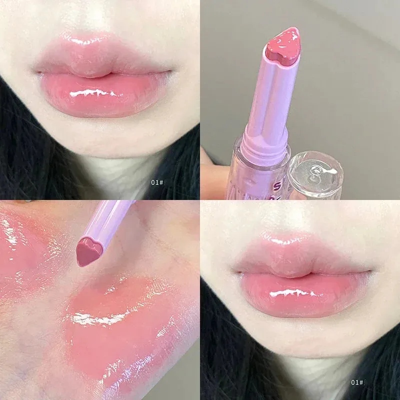 Yeknu Water Light Lip Glaze Tint Clear Mirror Lipstick Waterproof Moisturizing Lipstick Shine Glitter Lip Gloss Women Makeup