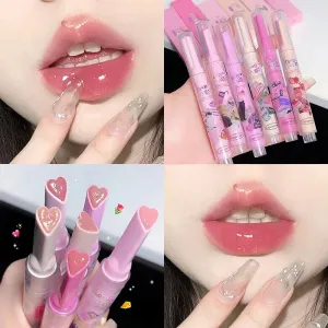 Yeknu Water Light Lip Glaze Tint Clear Mirror Lipstick Waterproof Moisturizing Lipstick Shine Glitter Lip Gloss Women Makeup