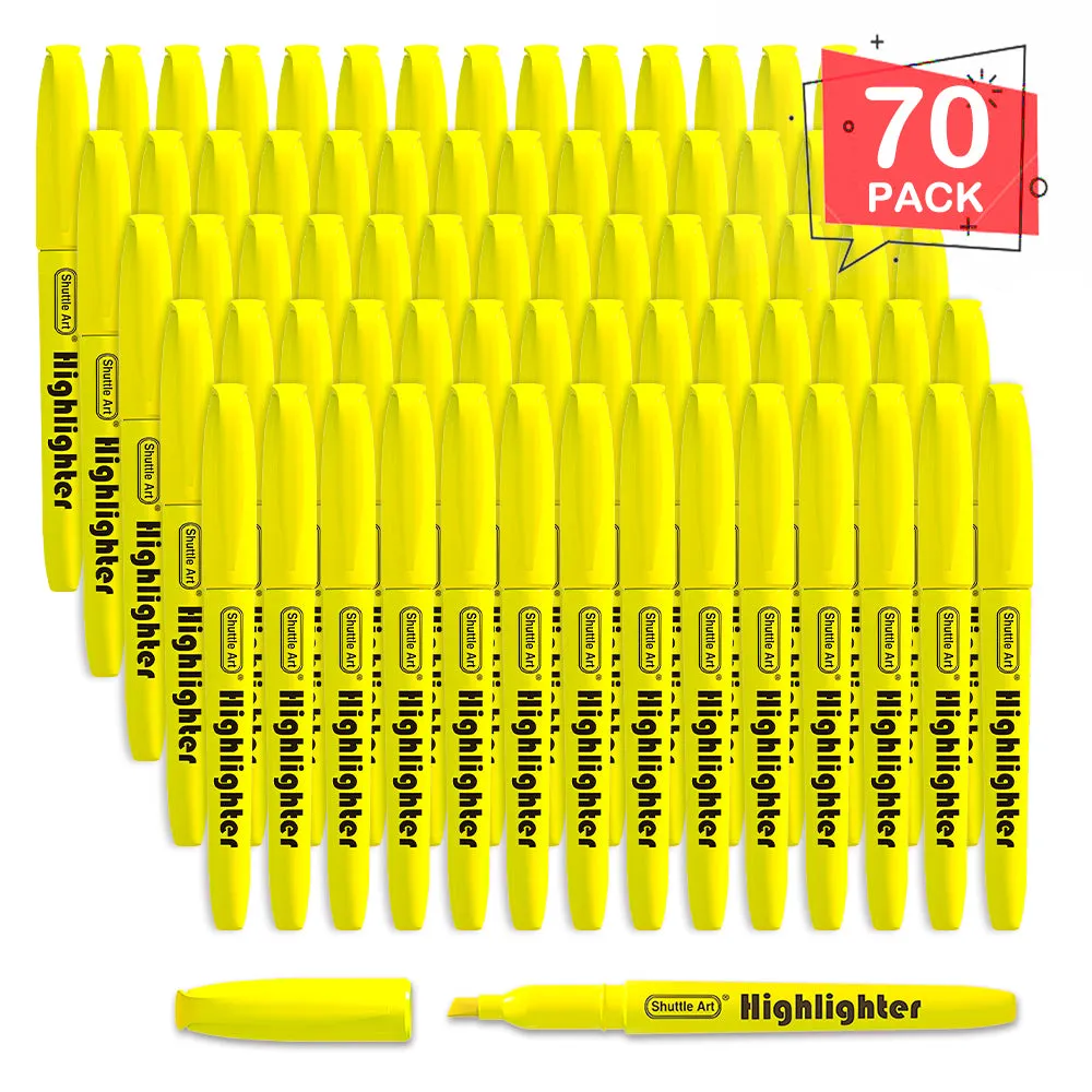 Yellow Highlighter Markers - Set of 70